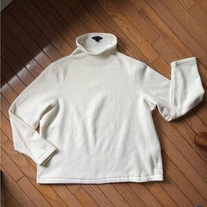 Lands' End Women’s Mock Turtleneck Sweater in Cream